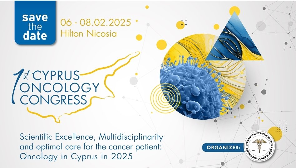 CymaCyprus's tweet image. ⚕️ 1ο Παγκύπριο #Ογκολογικό Συνέδριο! 🏥🎗️ #ΟγκολογικήΕταιρείαΚύπρου
📅 6-8 Φεβρουαρίου 2025
📍 Hilton, #Λευκωσία
🩺Ο @CymaCyprus #ΠΙΣ
έχει μοριοδοτήσει το συνεδριο με 1️⃣2️⃣ μονάδες #CME
📌 Περισσότερα εδώ: 👉 cyma.org.cy/event/1%ce%bf-…