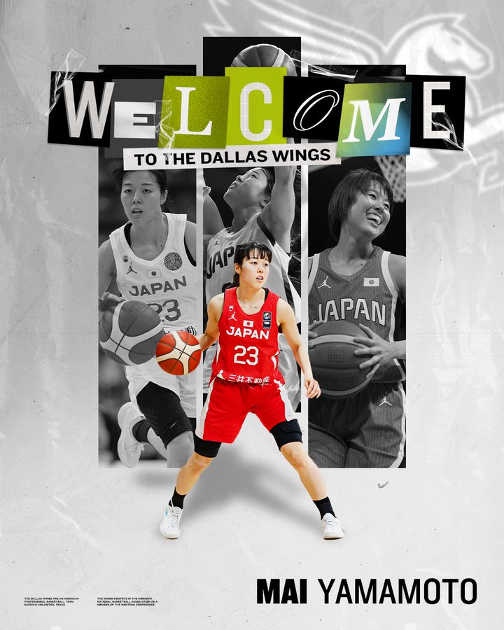NBAJPN's tweet photo. Welcome Mai! 
WNBAダラス・ウィングスが #山本麻衣 とのキャンプ契約を発表🤝🪽

@DallasWings @Antelopes_1
@mai10rimu23 #NBAJPN https://t.co/W5qyBoXS7E