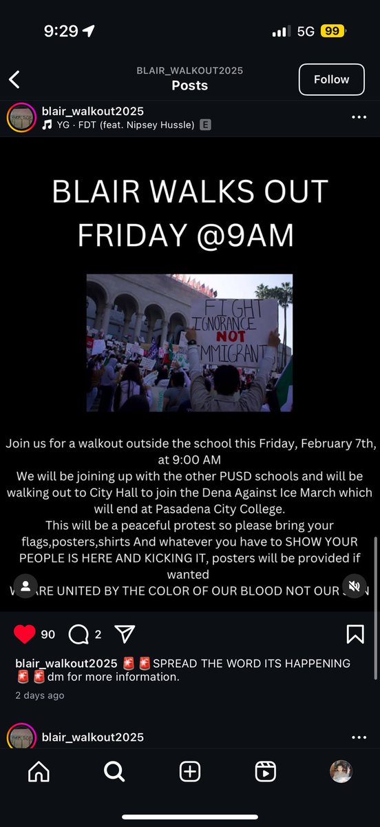 promise__li's tweet image. High schoolers across multiple high schools in Pasadena—John Muir, Blair, PHS, Rose City, Marshall—are self-organizing a mass walkout toward city hall on Friday. 

The youth in one of the epicenters of the fires are now paving the way for a new stage of struggle in LA.