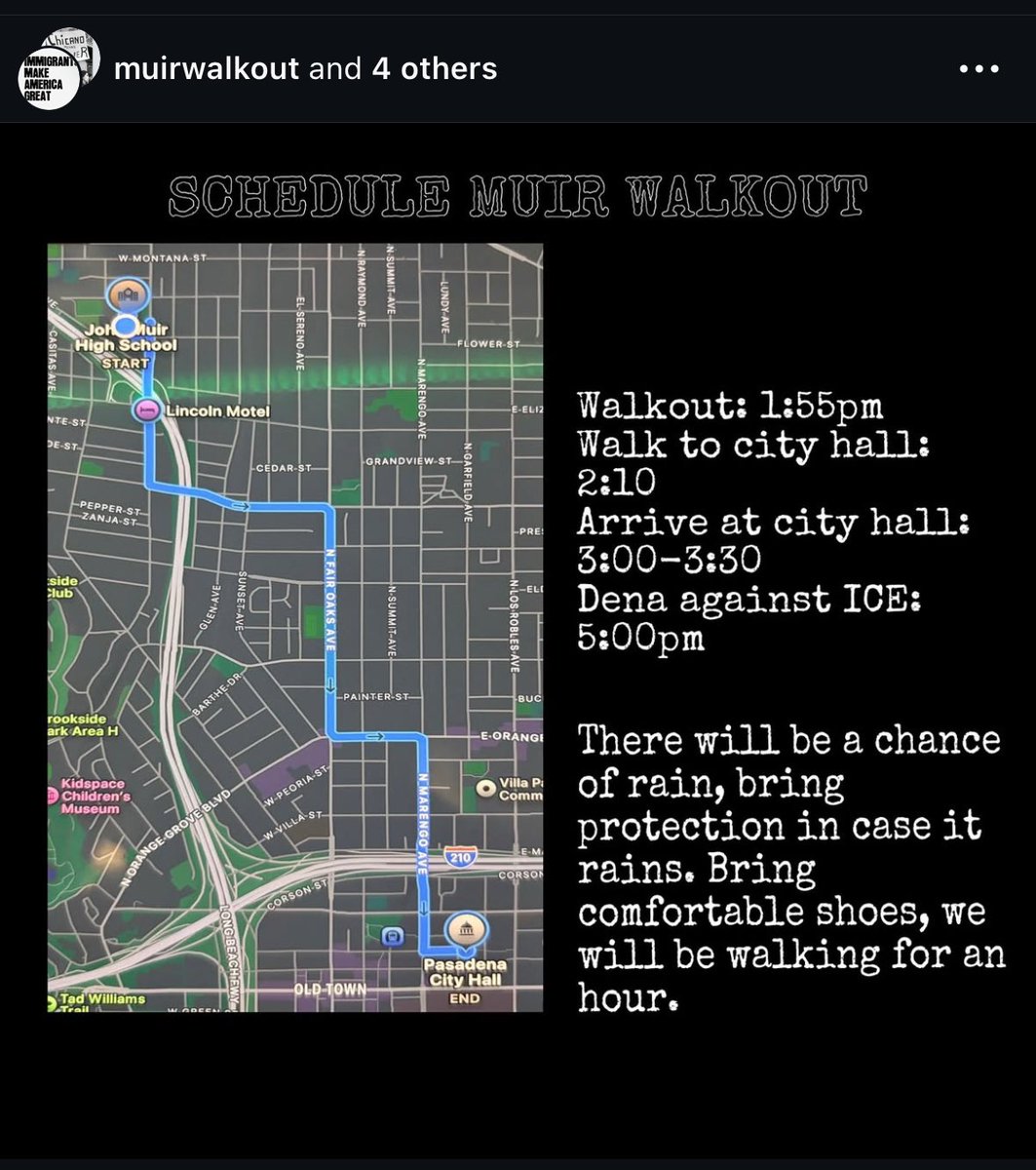 promise__li's tweet image. High schoolers across multiple high schools in Pasadena—John Muir, Blair, PHS, Rose City, Marshall—are self-organizing a mass walkout toward city hall on Friday. 

The youth in one of the epicenters of the fires are now paving the way for a new stage of struggle in LA.