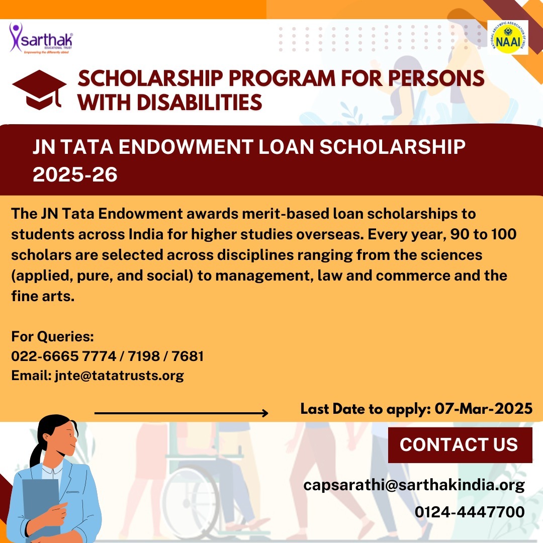 TrustSarthak's tweet photo. 🎓🌍Unlock global education with the JN Tata Endowment!🌍🎓

A merit-based loan scholarship empowering Indian students to study abroad across fields like science, law, arts &amp; more. 90-100 scholars selected yearly!

🚀 Apply now &amp; shape your future!🎓
https://t.co/IO3UQ4KvIG 👈 https://t.co/Yl1OHxo0Ny
