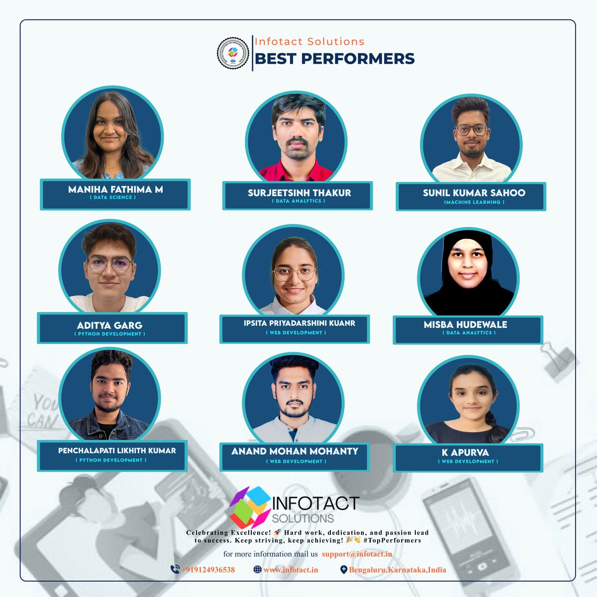 infotacts's tweet photo. 🚀 Internship Triumph at Infotact Solutions! 🎉

Our interns have successfully completed their journey, earning ₹50000+ in stipends along with exciting gifts, T-shirts, and more! 🎁👕💰

We’re proud to empower young professionals with hands-on experience & career-building opportunities!

🌟 Shoutout to our top performers for their dedication & excellence!

📩 Want to be part of our dynamic team? Apply now! 🔗 https://t.co/mNgGBcF3Hl

#InternshipSuccess #InfotactSolutions #CareerGrowth #InternLife #FutureLeaders #SuccessStory #WorkHardPlayHard 🚀