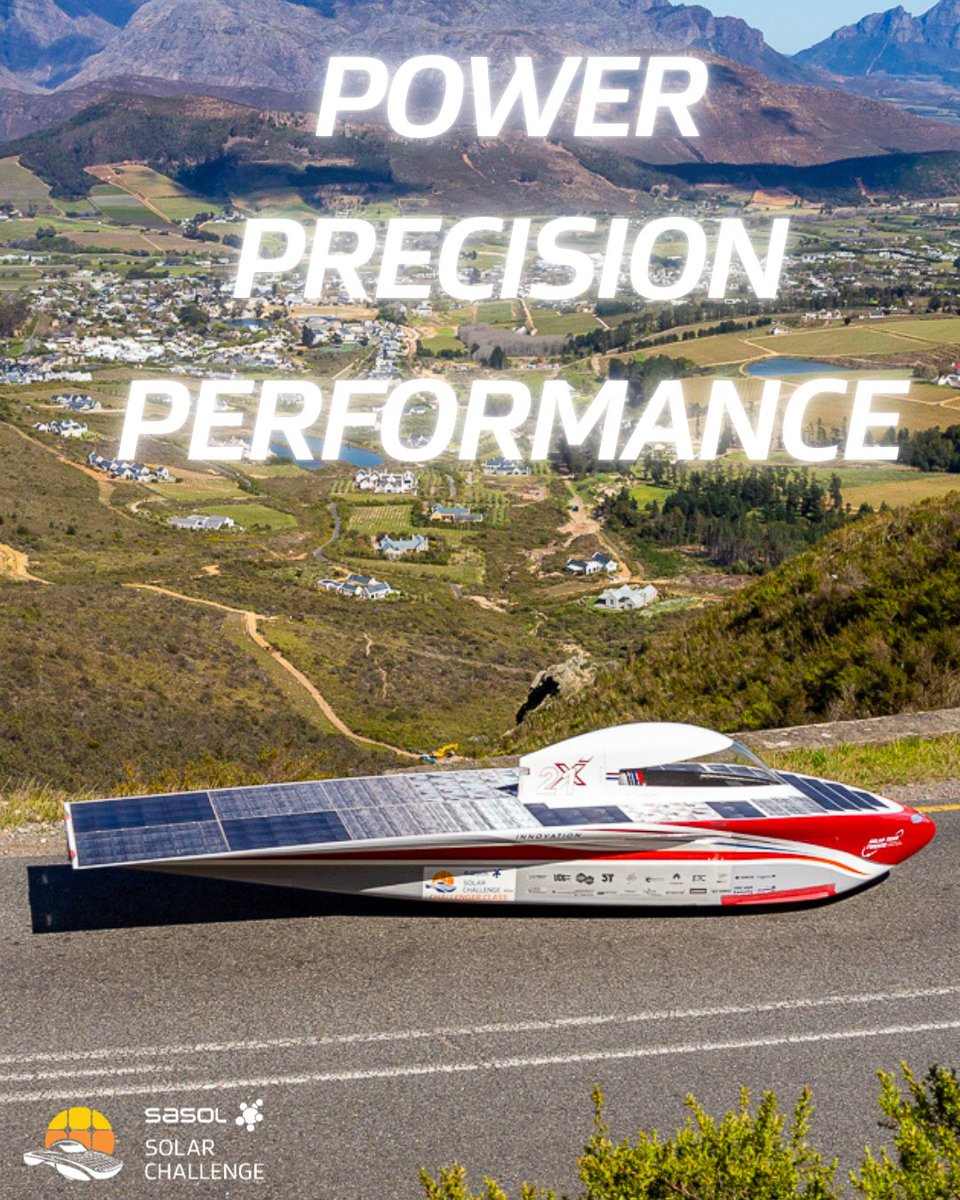 Solar_Challenge's tweet photo. Today, we honor the performance of Dutch team @solarteamtwente at the 2024 #SasolSolarChallenge. The team competed fiercely in the #ChallengerClass, finishing in 2nd place, and earning the Award for Driving and Professionalism Excellence presented by @ToyotaSA. @SasolSA https://t.co/7Luu5WbxoZ