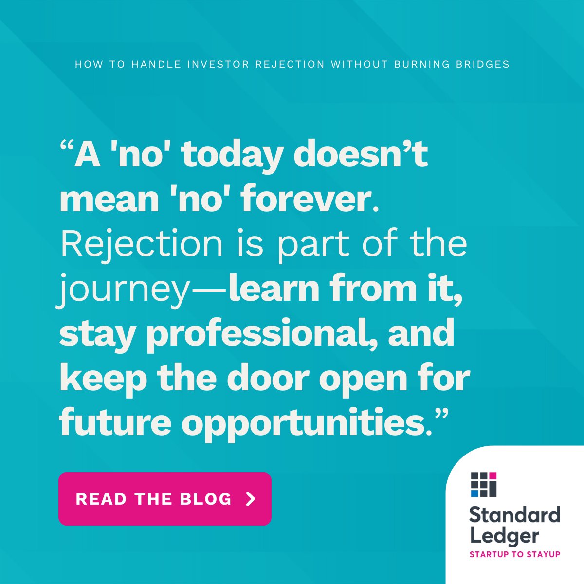 MichaelBudnow's tweet photo. Rejection isn’t the end – it’s part of the journey. 🚀

Founders who handle “no” with grace stand out. Here’s how:
👉 Say thank you – it sets you apart.
👉 Ask for feedback – learn and grow.
👉 Keep them in the loop – progress changes minds.

Turn rejection into opportunity: https://t.co/AzfTKEYdCr