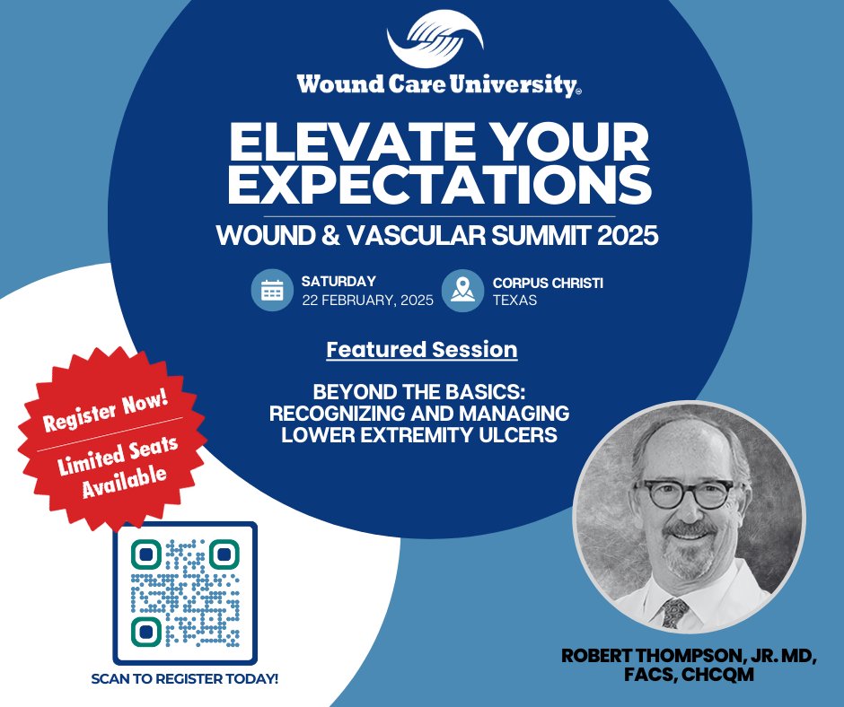 WoundCentrics's tweet photo. As a leader at #WoundCentrics, Dr. Thompson not only develops best-practice protocols but also fosters interdisciplinary collaboration.

📷 Secure Your Spot: https://t.co/2CMdBH6UXP

#WoundCareUniversity #WCU2025Summit  #PeripheralArterialDisease #LimbSalvage #WoundHealing https://t.co/5QAP5GGxNw