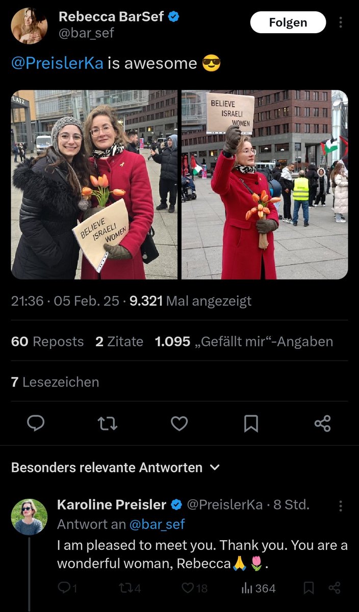 KaterHofmann's tweet photo. The East German bible-thumper Karoline Preisler meets wannabe Quran burner Rebecca BarSef—and is quite excited about it.
Two hateful right-wing women, known for demonizing Muslims for their faith.
German Media calls Preisler a hero.
They learned nothing from their past.
#b0502 https://t.co/J0CnUHpAqt