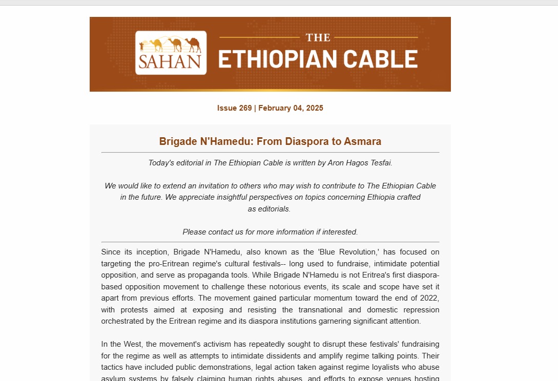 Aribanob's tweet photo. Important milestones of #BlueRevolution are captured in this article published by @SahanResearch
#Initially targeted pro-Eritrean regime’s cultural festiva.
#used public diplomacy and legal battles against #TransnationalRepression
#Established Congress in each country, more than Blue Revolution national congress in 20 countries.
#Grassroot community associations in cities.
#Global Coordination Body called #Global Bridge N'Hamedu.
#TaskForce to look potentials to take the movement and fight against repressive system closer to Home.
#AddisAbeba conference is a significant event culmination of what has been done so far and the beginning of another face - PLAN -C.
#RegimeChangeInEritrea
@Jigjigamedia @inside_afric @AFRICANDEMOC @PeaceCorps @UNDPPA @NatSecCNN @democracynow @DemocracyFund @Renew_Democracy @democraC @DemocracyFund
