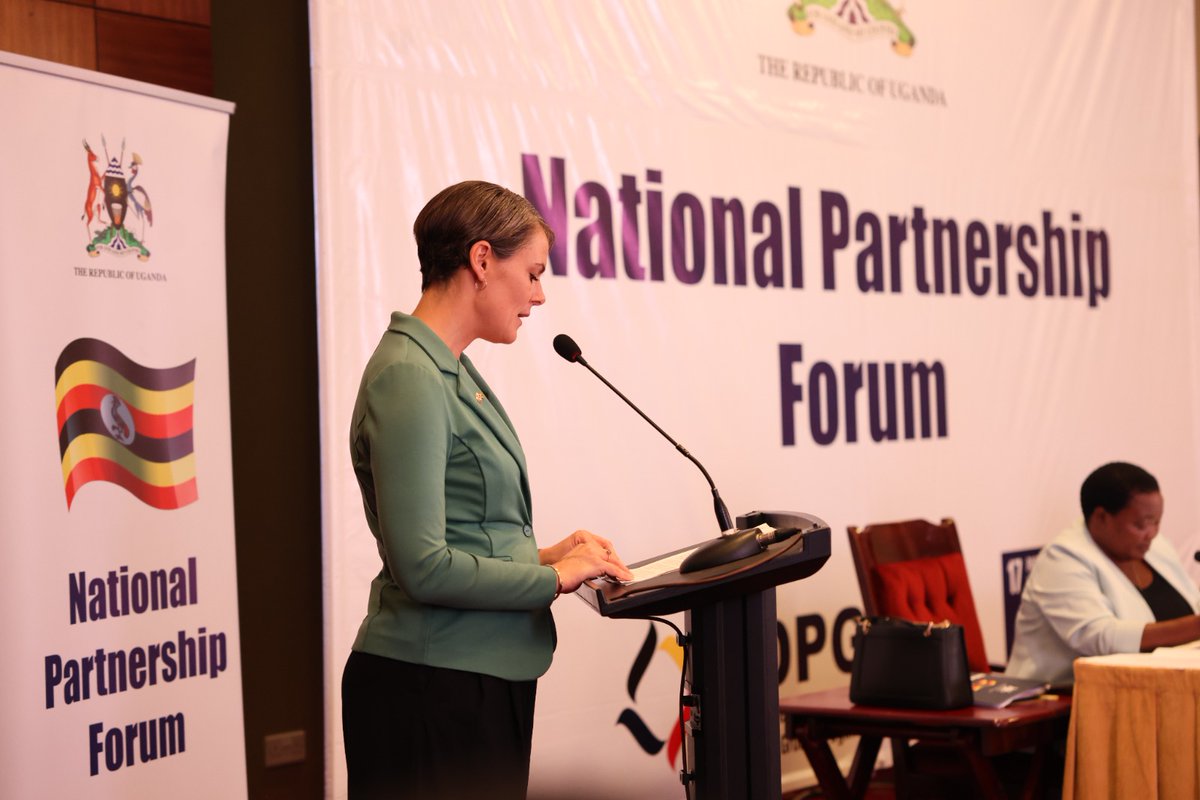 We welcome Uganda’s continued and sustained  refugee hosting model. Over the past five years and humanitarian and development partners have provided more than $2.9 billion in humanitarian assistance and $1.9 billion development funding <a href="/DKAmbUganda/">Signe Winding Albjerg</a> at National Partnership Forum.