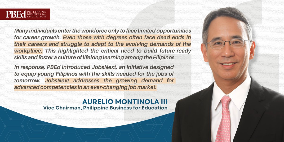 OnePBEd's tweet image. The world of work is constantly evolving, and staying competitive means continuously upgrading one's skills.

PBEd backs industry-aligned education and training, opening pathways for real career growth and long-term employability in a rapidly changing job market.

#JobsNext