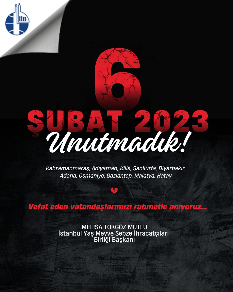 6 Şubat depreminin yıl dönümünde hayatını kaybedenleri bir kez daha rahmetle anıyoruz... <a href="/melisatmutlu/">Melisa Tokgoz Mutlu</a>