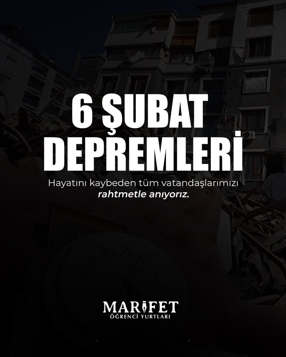 Depremde hayatını kaybeden vatandaşlarımızı rahmetle anıyoruz... 🥀 Unutmadık Unutmayacağız.