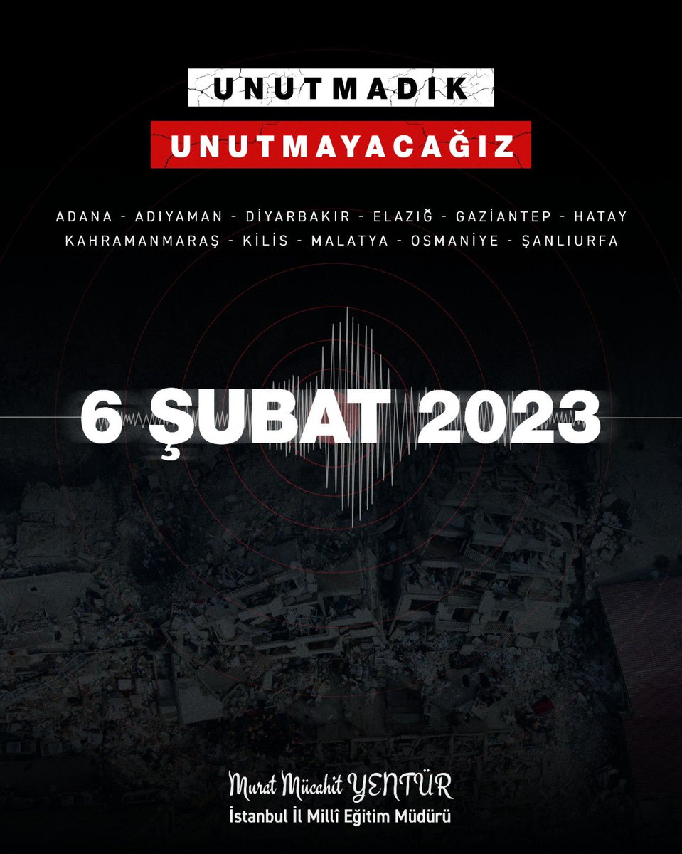 6 Şubat’ta yaşadığımız büyük felaketin yıl dönümünde, hayatını kaybeden vatandaşlarımızı rahmetle anıyor, geride kalanlara sabırlar diliyorum. Acımız büyük; ancak eğitim ailemizin sarsılmaz dayanışmasıyla birlikte iyileşiyor, öğrencilerimize ışık olmaya devam ediyoruz.