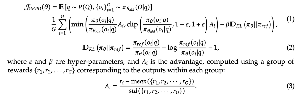 ChangJonathanC's tweet photo. Intuition on why RL generalize and SFT memorize, using GRPO as an example:

If a question is too hard, no output gets reward, there's no advantage and no gradients

So it's effectively an online data selection method:
only update on data that's not too easy, and not too hard https://t.co/vgMzzi0OzB