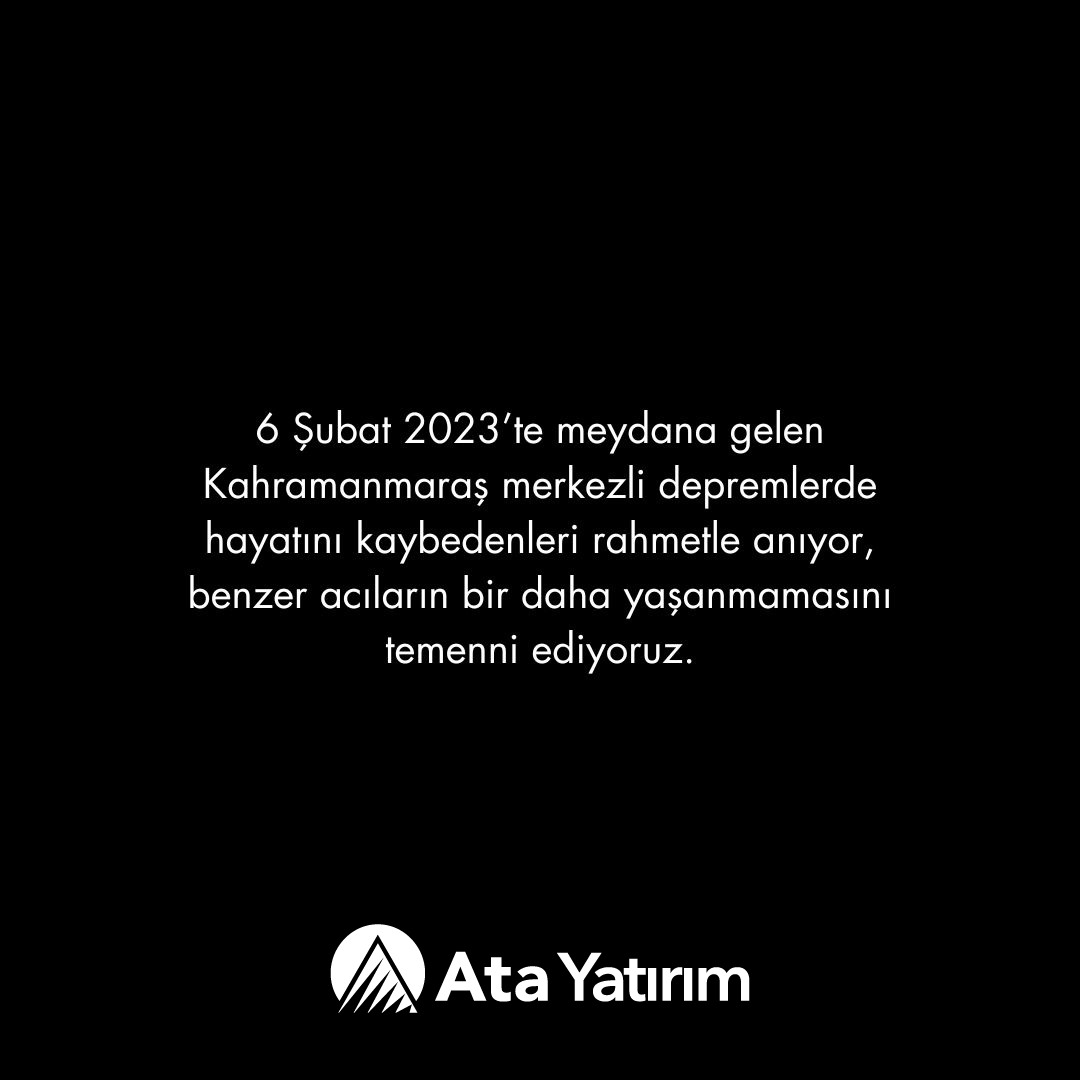 6 Şubat 2023’te meydana gelen Kahramanmaraş merkezli depremlerde hayatını kaybedenleri rahmetle anıyor, benzer acıların bir daha yaşanmamasını temenni ediyoruz.