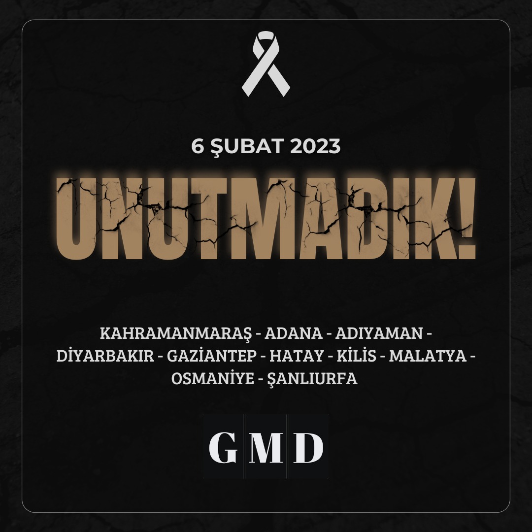 🔴🔴 Asrın felaketinde kaybettiklerimizi rahmetle anıyoruz! 
#gmd #gencmedyacilar #6şubat #6şubatdepremi #deprem