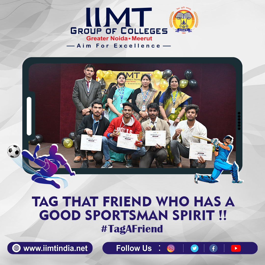 iimtnoida's tweet image. TAG THAT FRIEND WHO HAS A GOOD SPORTSMAN SPIRIT !!

#TAGAFRIEND #Sportsmanship #FairPlay #TeamSpirit #GameOn #RespectTheGame #PlayWithPassion #TrueChampion #IIMTCollege