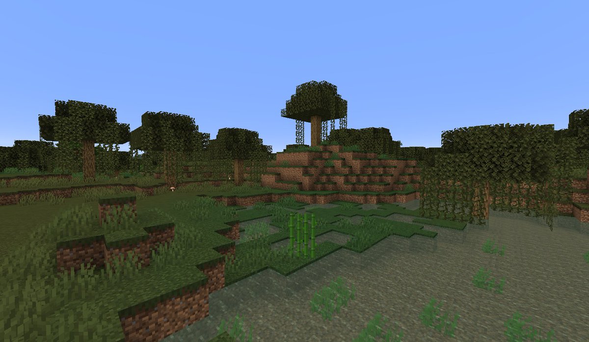Makk4332's tweet photo. There is something I don't understand why it isn't talked about more. It's the best time to talk (Minecraft drop theme) about the swamp difference between bedrock and java. In bedrock the swamp has giant mushrooms like dark forest. in java clearly not.

#Minecraft #snapshot https://t.co/k0SGfYE0n0