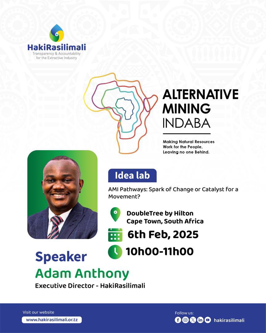 HakiRasilimali (@hakirasilimali) on Twitter photo Join our Executive Director, <a href="/adamthony/">Adam Anthony</a> , on the final day of #AMI2024 as he takes the stage for the Closing Panel Interview ‘AMI Pathways: Spark of Change or Catalyst for a Movement?'
Don’t miss his insights as we reflect on the impact and future of the Alternative Mining Join our Executive Director, <a href="/adamthony/">Adam Anthony</a> , on the final day of #AMI2024 as he takes the stage for the Closing Panel Interview ‘AMI Pathways: Spark of Change or Catalyst for a Movement?'
Don’t miss his insights as we reflect on the impact and future of the Alternative Mining