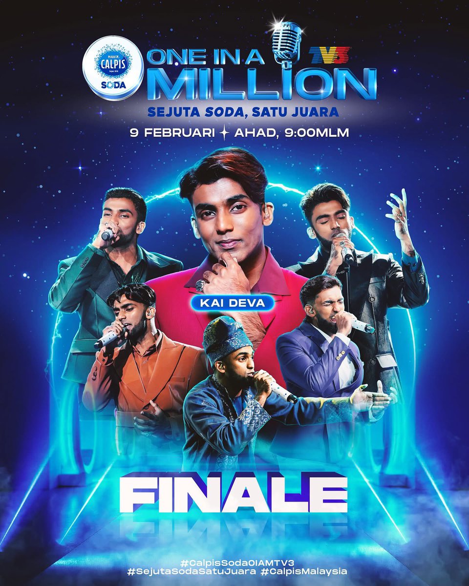 tv3malaysia's tweet photo. JUARA MILIK SIAPA? 🫧✨

Finale Calpis Soda One In A Million | Ahad | 9malam di TV3 &amp; Strim sekarang melalui Tonton.

Calpis Soda One In A Million, Sejuta Soda Satu Juara!

#CalpisSodaOIAMTV3
#SejutaSodaSatuJuara
#CalpisMalaysia
#OIAM https://t.co/eK5yzWDydQ