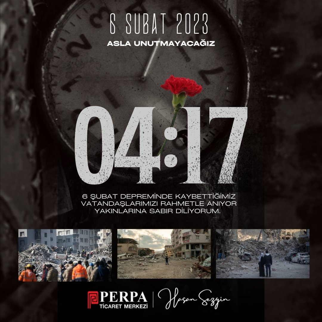 Asla unutmayacağız. Bir kez daha depremin değil binaların insanları, aileleri yok ettiğini gördük. Maalesef ders çıkardığımızı söyleyemeyeceğim. Gelecekte de bu ülke de bu depremleri göreceğiz. Umarım daha büyük felaketler yaşanmadan yetkililer gerekli önlemleri alırlar.

#6şubat