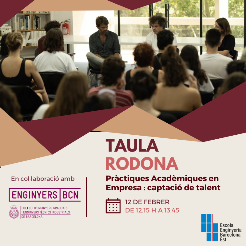 EEBE (@eebe_upc) on Twitter photo Taula rodona on si ets estudiant podràs conèixer què busquen les empeses a l'hora de captar el talent provinent de la Universitat. Amb representants d'empreses destacades, <a href="/enginyersbcn/">ENGINYERS BCN</a>, Alumni, professorat i estudiants.
🗓️12/2 a l'EEBE
📝Cal inscripció
eebe.upc.edu/ca/noticies/pr… Taula rodona on si ets estudiant podràs conèixer què busquen les empeses a l'hora de captar el talent provinent de la Universitat. Amb representants d'empreses destacades, <a href="/enginyersbcn/">ENGINYERS BCN</a>, Alumni, professorat i estudiants.
🗓️12/2 a l'EEBE
📝Cal inscripció
eebe.upc.edu/ca/noticies/pr…