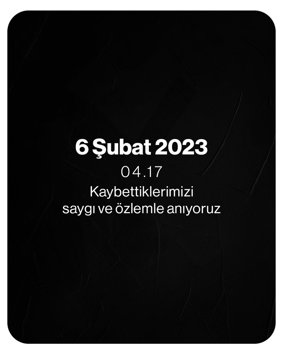 6 Şubat... Acının izleri derin, hatıralar hep bizimle. Bugün, kaybettiklerimizi saygıyla anıyor; dayanışma ve birlik ruhuyla yarınlara umutla bakıyoruz. Birlikte daha güçlüyüz. 
#6Şubat2023