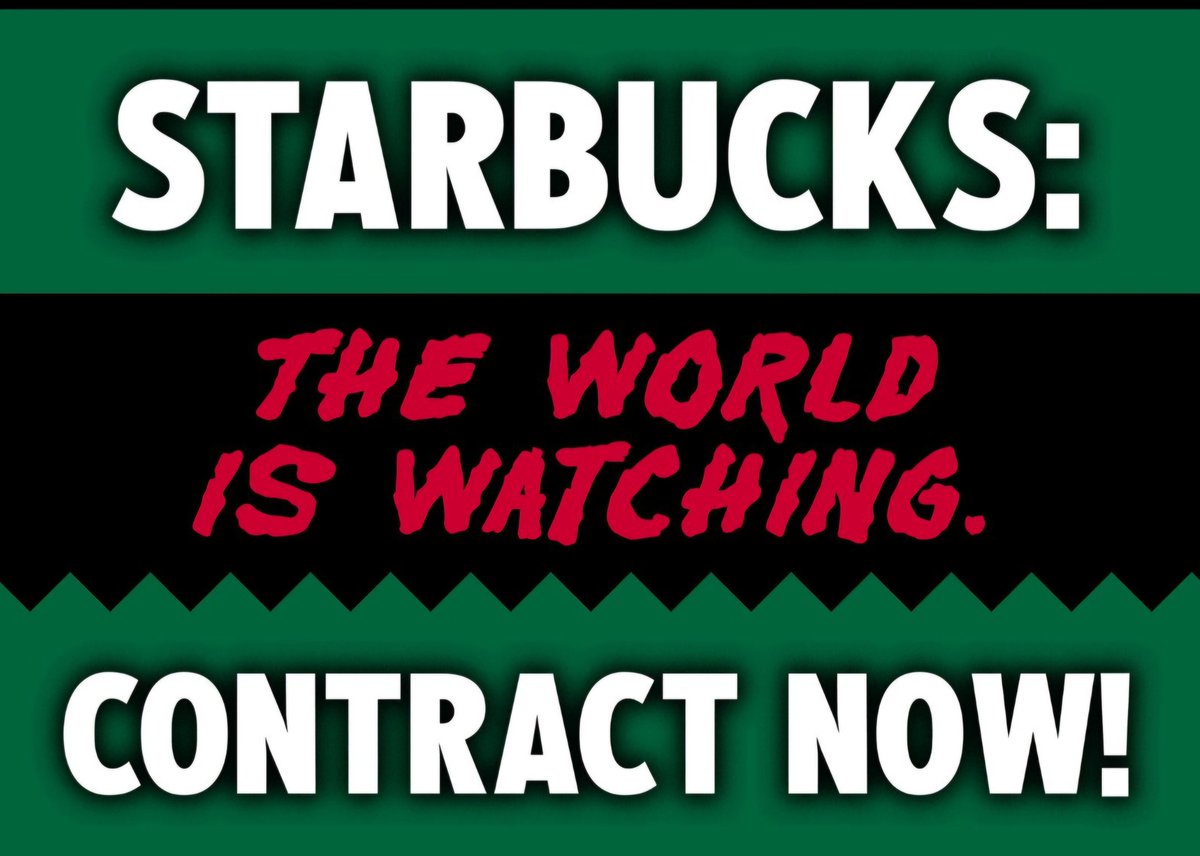 AnneMarieToal2's tweet photo. Solidarity to Starbucks workers! United we stand with you. @WorkersUnited @FairHospitality @IUFglobal @unitehospoEM ##fastfoodglobal #nocontractnocoffee https://t.co/6O48KYQtGt