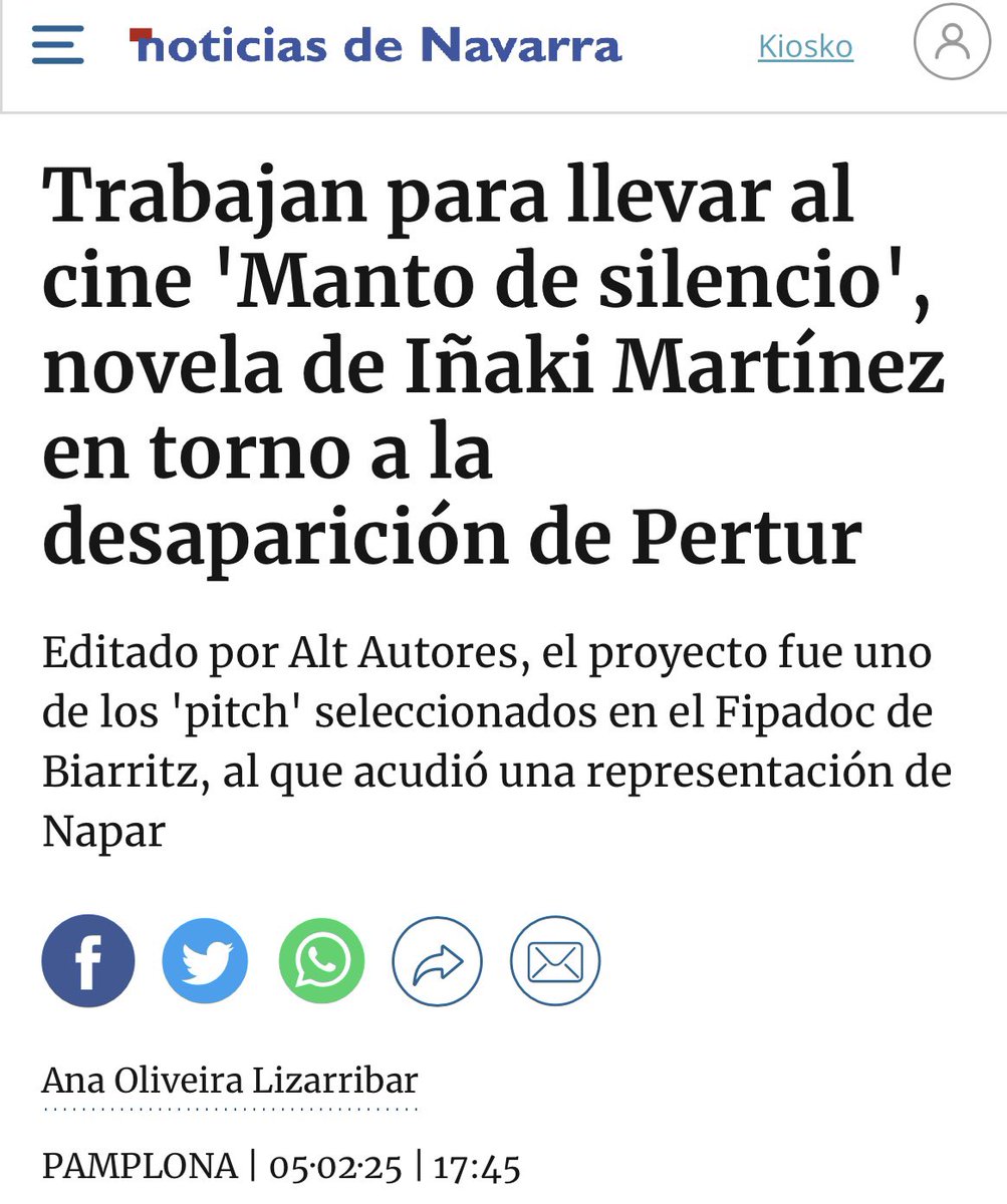 ‘Manto de silencio’ de #IñakiMartínez es una novela que aborda la desaparición de Eduardo Moreno Bergareche Pertur, en 1976. 

Más Info: noticiasdenavarra.com/cultura/2025/0…