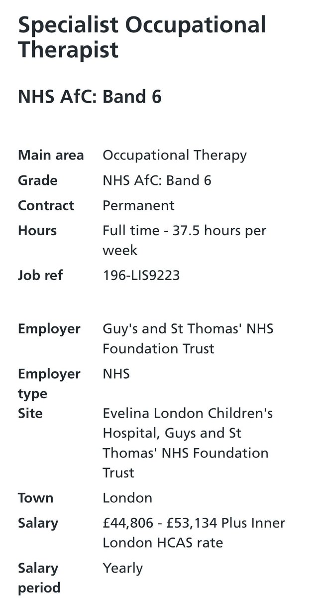 Becca Fortescue (she/her) (@beccafort) on Twitter photo Last chance to apply: fantastic b6 OT position with my wonderful team <a href="/EvelinaLondon/">Evelina London</a>
REACH specialising in upper limb - providing evidence based therapy programmes & working in the tone management clinics
<a href="/GSTTnhs/">Guy's and St Thomas'</a> <a href="/RCOT_CYPF/">RCOT CYPF</a> <a href="/LondonRCOT/">RCOT London Region</a> @SouthEastRCOT
guysandstthomas.nhs.uk/current-vacanc… Last chance to apply: fantastic b6 OT position with my wonderful team <a href="/EvelinaLondon/">Evelina London</a>
REACH specialising in upper limb - providing evidence based therapy programmes & working in the tone management clinics
<a href="/GSTTnhs/">Guy's and St Thomas'</a> <a href="/RCOT_CYPF/">RCOT CYPF</a> <a href="/LondonRCOT/">RCOT London Region</a> @SouthEastRCOT
guysandstthomas.nhs.uk/current-vacanc…