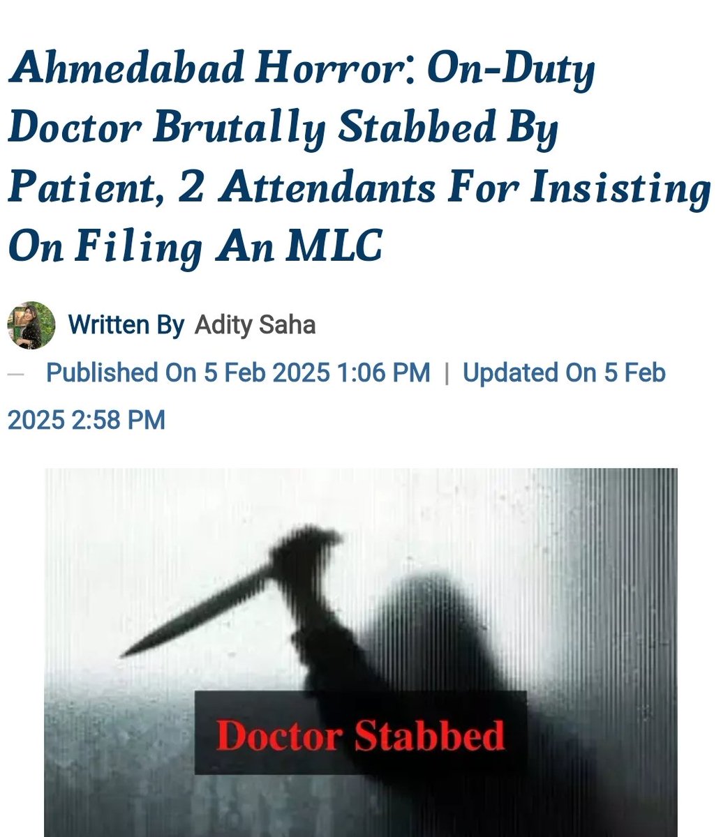 docman_nhk's tweet image. Doctor #stabbed on duty 

A 25 yrs old doctor on duty at Lokhandwala Hospital, Dariapur, was stabbed in the chest by a patient &amp;amp; his two attendants over a medico-legal case dispute.

#MedTwitter