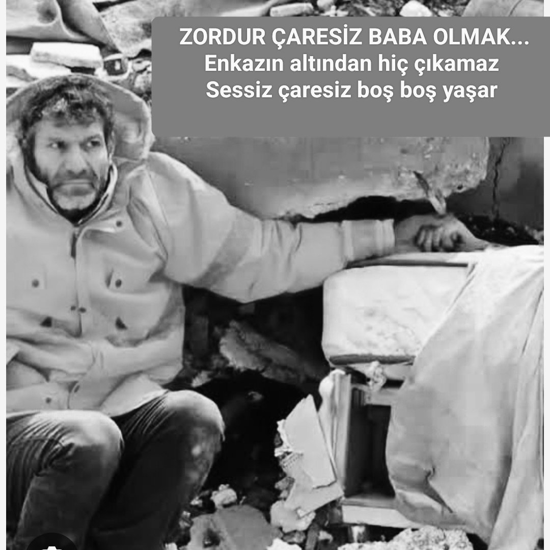 yen1gG's tweet photo. Babanın çaresizliği karşısında
Hiç bir vicdan duramaz
#BabaOlmak
#UNUTULURMU #BUACI
#6subat2023
#Canlarımız #Gitti
#CanımızBitti
#Evlat
#KİMSEYOKMU
#SesimiDuyanVarmı
Yüce Rabbim
Hiç Bir Kuluna
Böyle Acılar Bir Daha Yaşatmasın https://t.co/9c2GcHlfyN