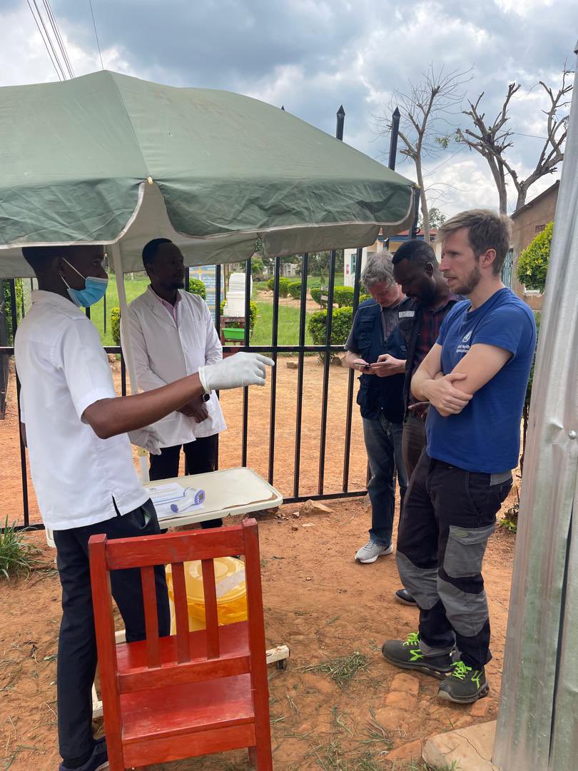 WHO_Tanzania's tweet photo. Cross-border monitoring has been intensified across Kagera 🇹🇿 in response to #Marburg and the recent Ebola outbreak in 🇺🇬. 

@WHO is supporting efforts to overcome #Marburg and keep the country safe, and protected from further outbreaks. https://t.co/plFBxlSe2j