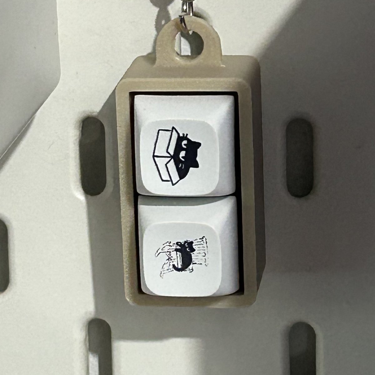 play with earth 0.03 inspired keycap keychain 🐈‍⬛🤎