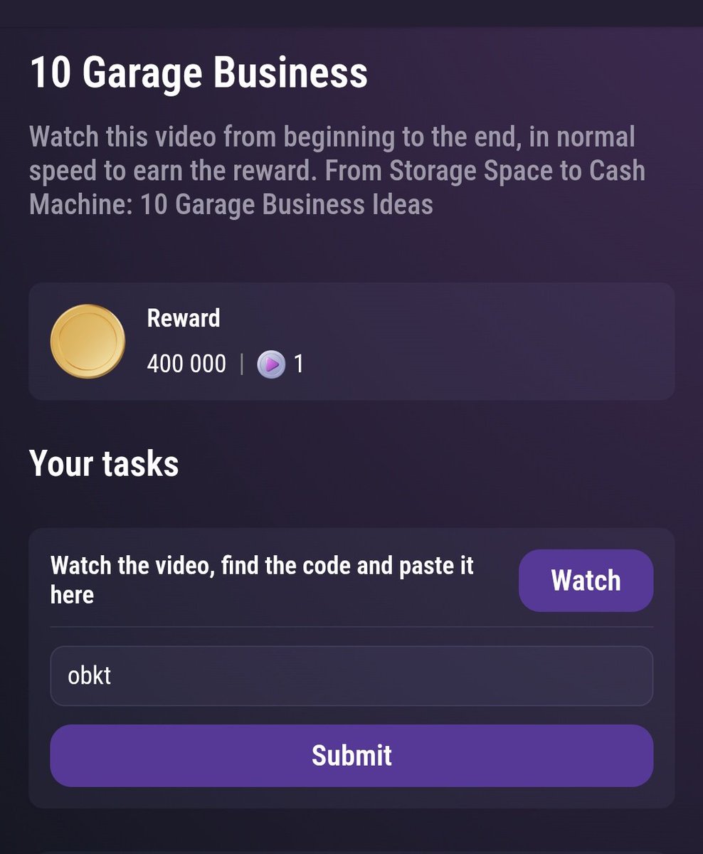 VaveylaCrypto's tweet image. TapSwap YouTube Code 6 Feb.
#tapswap #TapSwapCode
#tapswapcodes
10 Garage Business
✅ obkt
Unlock Crypto
✅ tedr
10 Profitable 3D Printing
✅ c7po