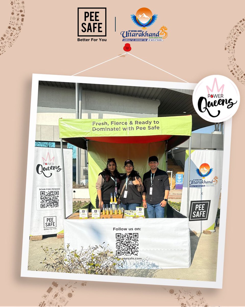 Pee Safe (@peesafe) on Twitter photo Spot Team <a href="/PeeSafe/">Pee Safe</a> at the 38th National Games in Uttarakhand!
<a href="/uksportsdept/">Department of Sports, Government of Uttarakhand</a> <a href="/pushkardhami/">Pushkar Singh Dhami</a> <a href="/rekhaaryaoffice/">Rekha Arya</a> <a href="/vikkivik/">Vikas Bagaria</a> <a href="/ukcmo/">CM Office Uttarakhand</a> <a href="/pandavaas/">PANDAVAAS</a>
#nationalgames #gameonwithpeesafe #powerqueens #38thnationalgames #OlympiacosFC Spot Team <a href="/PeeSafe/">Pee Safe</a> at the 38th National Games in Uttarakhand!
<a href="/uksportsdept/">Department of Sports, Government of Uttarakhand</a> <a href="/pushkardhami/">Pushkar Singh Dhami</a> <a href="/rekhaaryaoffice/">Rekha Arya</a> <a href="/vikkivik/">Vikas Bagaria</a> <a href="/ukcmo/">CM Office Uttarakhand</a> <a href="/pandavaas/">PANDAVAAS</a>
#nationalgames #gameonwithpeesafe #powerqueens #38thnationalgames #OlympiacosFC