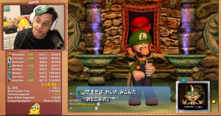 12hr Challenge w/Simply! We learned LM Any% no OoB, got a 1:14:30 on the 1st day. Pretty good, very chill and easy game to learn, and just mess around with.

Might continue with it 👀