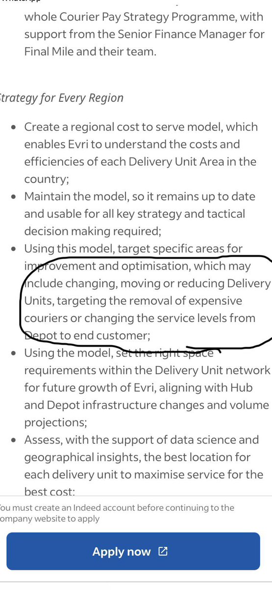 markc85's tweet photo. @SkyNews @BBCNews @GBNEWS @Daily_Express @DailyMailUK @guardian This job advert on @IndeedUK from #Evri shows just what they think of their long term couriers, slashing pay rates across the board &amp; trying to remove the long term couriers, despite record profits again. @GMB_union https://t.co/xPpRBrJAzz