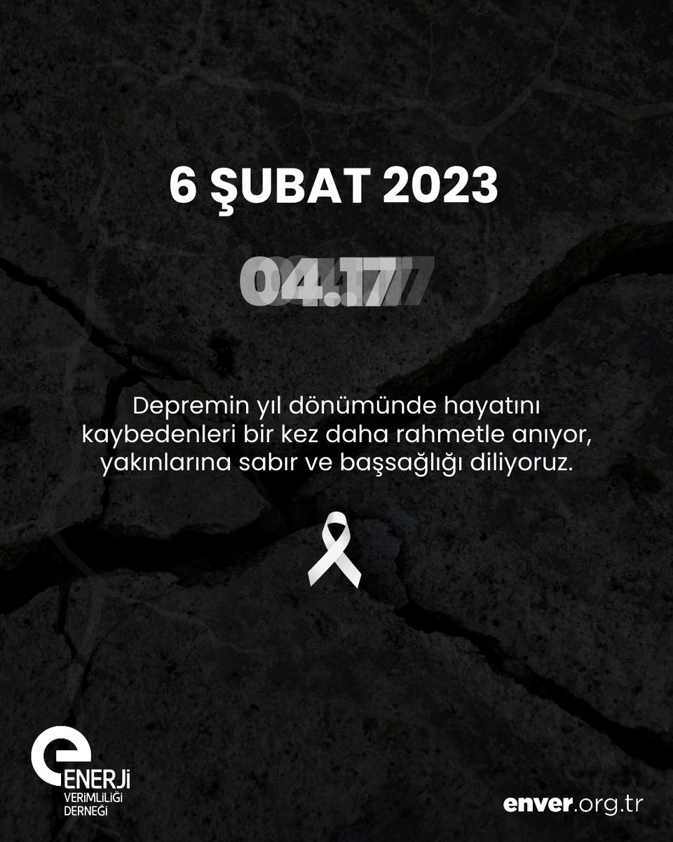 Enerji Verimliliği (@enverorgtr) on Twitter photo Hayatını kaybedenleri bir kez daha rahmetle anıyor, ailelerine ve sevdiklerine sabır diliyoruz. Hayatını kaybedenleri bir kez daha rahmetle anıyor, ailelerine ve sevdiklerine sabır diliyoruz.