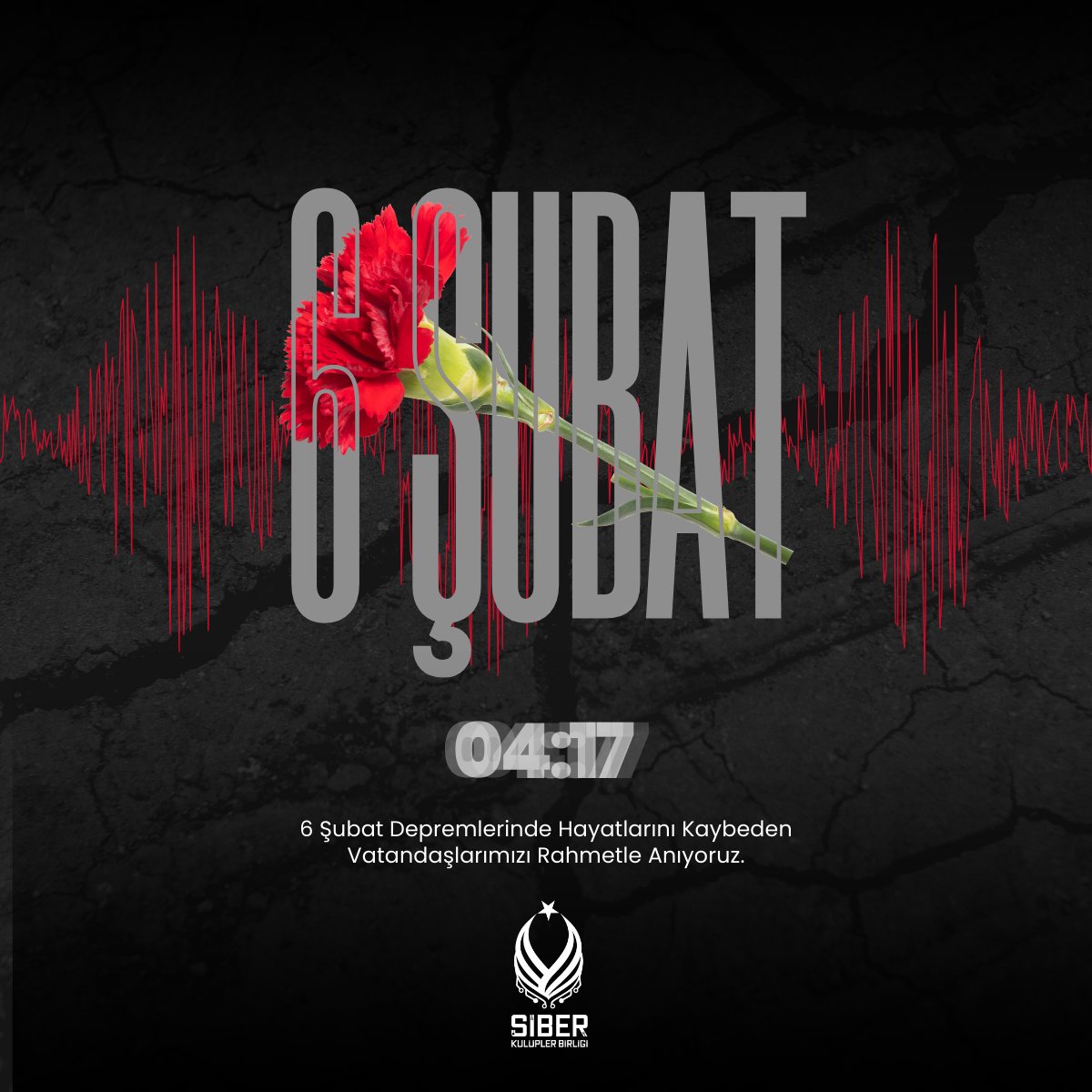 6 Şubat 2023'de meydana gelen depremlerde hayatlarını kaybeden vatandaşlarımızı rahmetle anıyoruz.