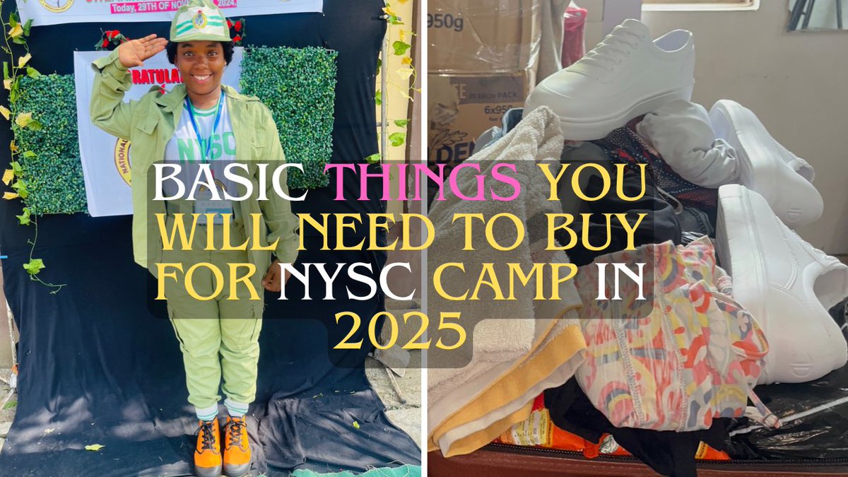 peace52935's tweet photo. Basic Things You will Need to Buy For Nysc Orientation Camp in 2025!!! #nysc #nysccamp
https://t.co/xQd5qAx1FC
#nyscupdate #nyscupdatesng #nysc https://t.co/VDPSriYSn6