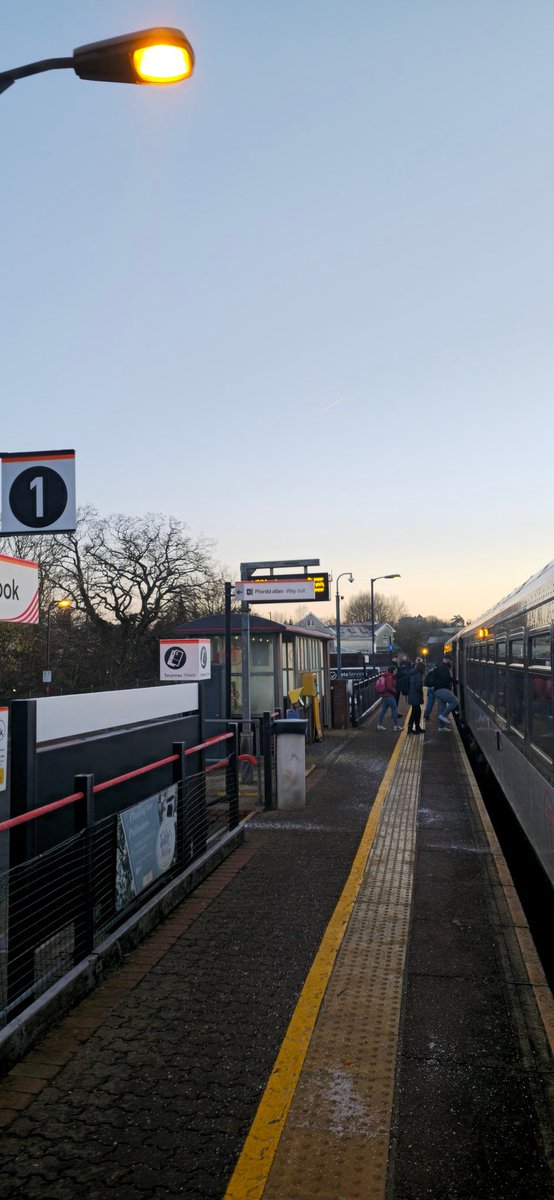 In a fresh strategy to cut passenger numbers, <a href="/tfwrail/">Trafnidiaeth Cymru Trenau Transport for Wales Rail</a>  install new "Way out" signage at Eastbrook Station. The information board never brings good news anyway...