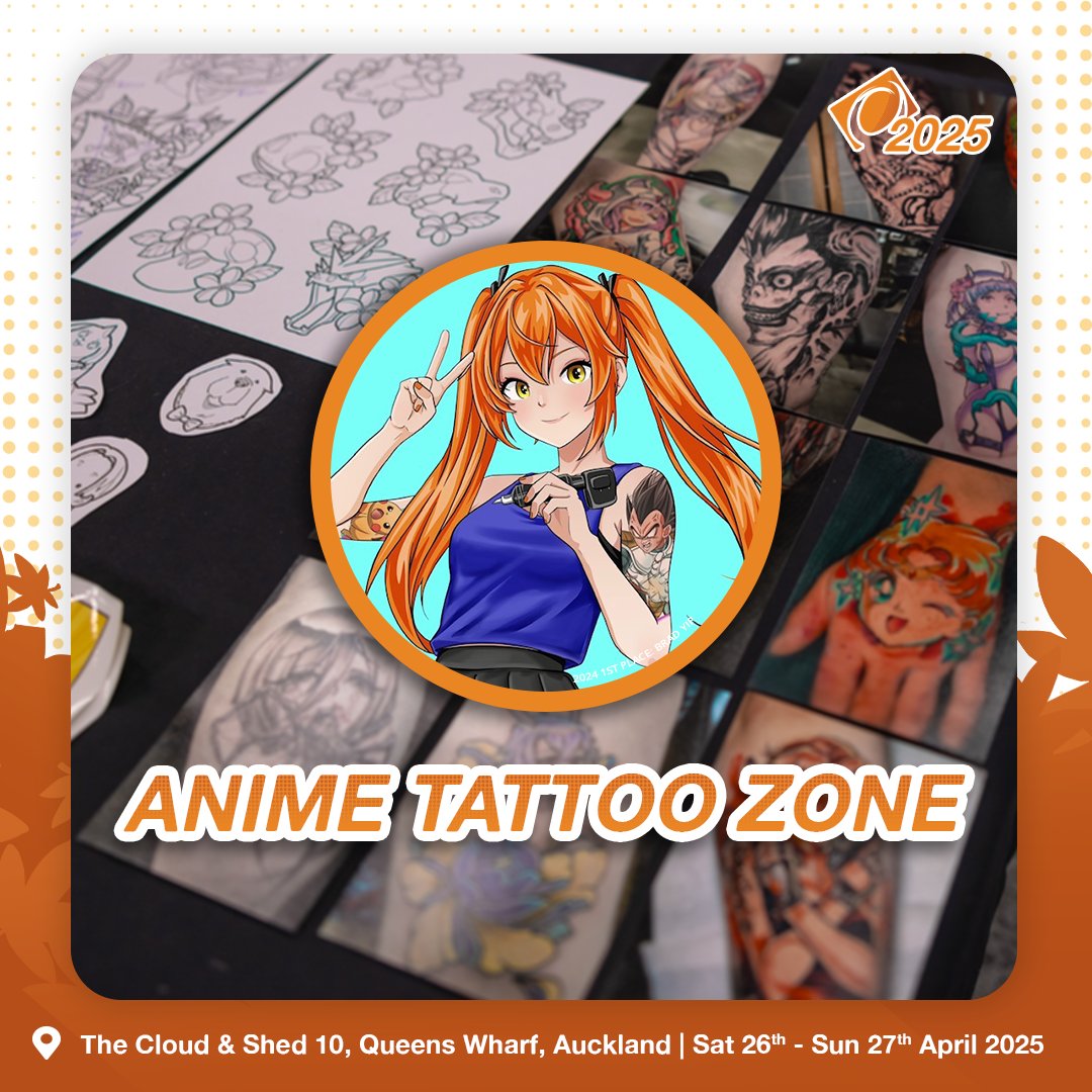 OverloadNZ's tweet image. Calling all anime &amp;amp; tattoo fans! 🎉 The Anime Tattoo Zone is back at Shed 10 this year! 🔥 Thanks to The Foxs' Mark, an incredible lineup of tattoo artists will be around all weekend - ready to chat, answer your questions, or bring your favorite anime art to life!

#OverloadNZ