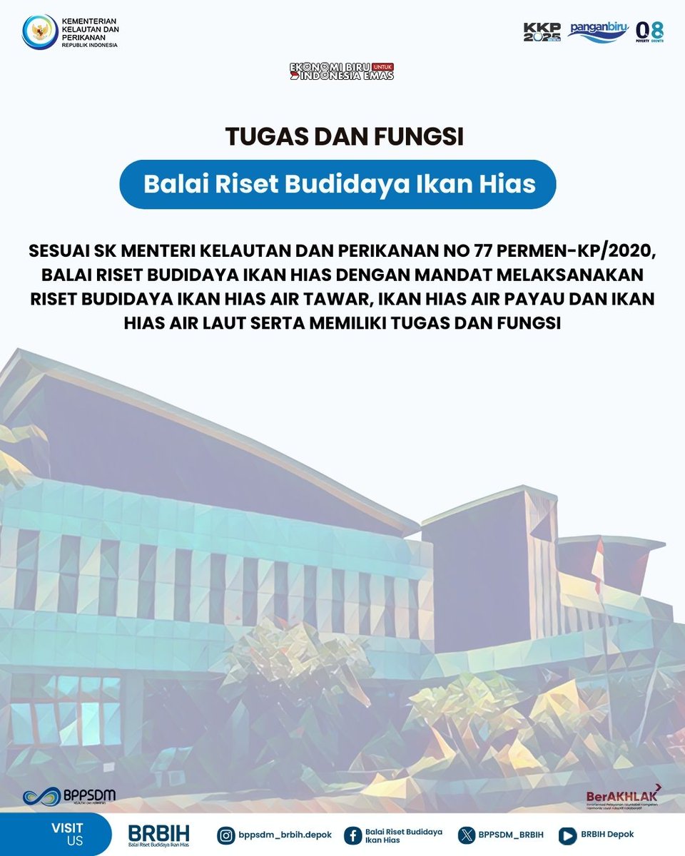 bppsdm_brbih's tweet photo. Hai #SobatIkanHias,
Yuk kita simak info grafis tentang Tugas dan Fungsi Balai Riset Budidaya Ikan Hias berikut
#PanganBiru #2025KKPRiseTogether #EkonomiBiruUntukIndonesiaEmas #SaktiWahyuTrenggono #KKPGOID #SFV #SmartFisheriesVillage #BRBIH #LoCaFeed #PPIDBRBIH https://t.co/khiqpLtvB7