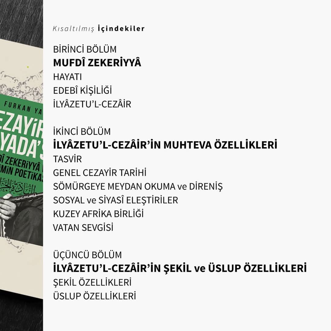 cizgikitabevi's tweet photo. Cezayir'in İlyada'sı
Mufdî Zekeriyyâ ve
Devrimin Poetikası

Furkan Yağcı

🔎 9786253964702

https://t.co/izwpLFSnon https://t.co/TVaNTFpZtH