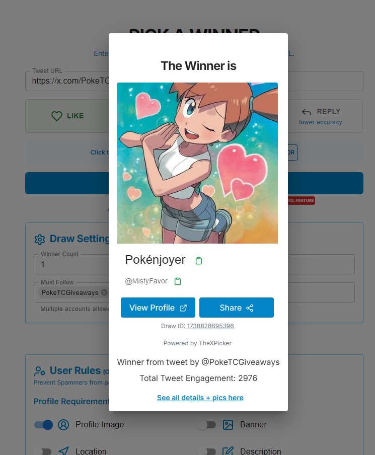 Cards & Collectibles WA (@cardsncollectwa) on Twitter photo Congratulations to <a href="/MistyFavor/">Pokénjoyer</a> on winning the giveaway! I will be contacting you shortly to arrange shipping.
Thank you everyone for participating! Congratulations to <a href="/MistyFavor/">Pokénjoyer</a> on winning the giveaway! I will be contacting you shortly to arrange shipping.
Thank you everyone for participating!