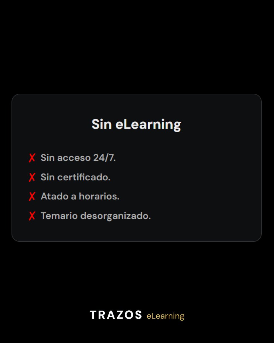 TRAZOSeLearning's tweet image. 📌 eLearning es la base de tu éxito en el mundo digital 📱

La clave que te diferencia de quienes se quedan atrás

✅ Acceso 24/7
✅ Certificado académico
✅ Flexibilidad total
✅ Formación organizada

Especialízate con nosotros 😀.

#TrazoseLearning