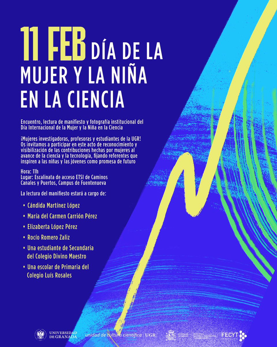 UGRdivulga (@ugrdivulga) on Twitter photo #11F ¡Ayúdanos a visibilizar la participación de las mujeres en los ámbitos de investigación de <a href="/CanalUGR/">Universidad Granada</a> !
👩🔬👩💼👩🚀👩🌾
🟣 11 de febrero a las 11 h en <a href="/ETSCaminosUGR/">ETS Caminos UGR</a>. Seremos recibidas por el Rector, la directora de la UCC y la decana de esta escuela.
educa.ugr.es/evento/11f-202… #11F ¡Ayúdanos a visibilizar la participación de las mujeres en los ámbitos de investigación de <a href="/CanalUGR/">Universidad Granada</a> !
👩🔬👩💼👩🚀👩🌾
🟣 11 de febrero a las 11 h en <a href="/ETSCaminosUGR/">ETS Caminos UGR</a>. Seremos recibidas por el Rector, la directora de la UCC y la decana de esta escuela.
educa.ugr.es/evento/11f-202…