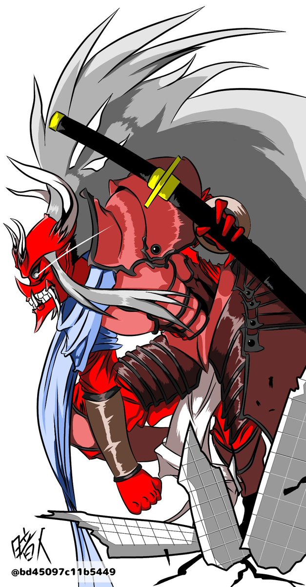 33kito4's tweet image. #創作
#OC
【創作メモ】
人を喰らう異形の化け物を狩る四本角の紅い鬼。
契約者【泉貴 茜】はある約束のために戦い続ける。