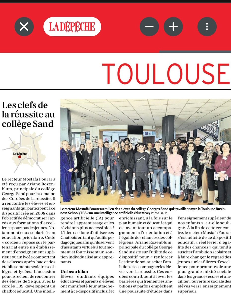 Ariane ROZENBLUM (@arianerozenblum) on Twitter photo Dans le cadre de la semaine des cordées de la réussite, les 6 cordées du <a href="/CollegeGSand/">Collège George Sand</a> à l'honneur comme vecteur d'ambition et de réussite pour les élèves. Dans le cadre de la semaine des cordées de la réussite, les 6 cordées du <a href="/CollegeGSand/">Collège George Sand</a> à l'honneur comme vecteur d'ambition et de réussite pour les élèves.