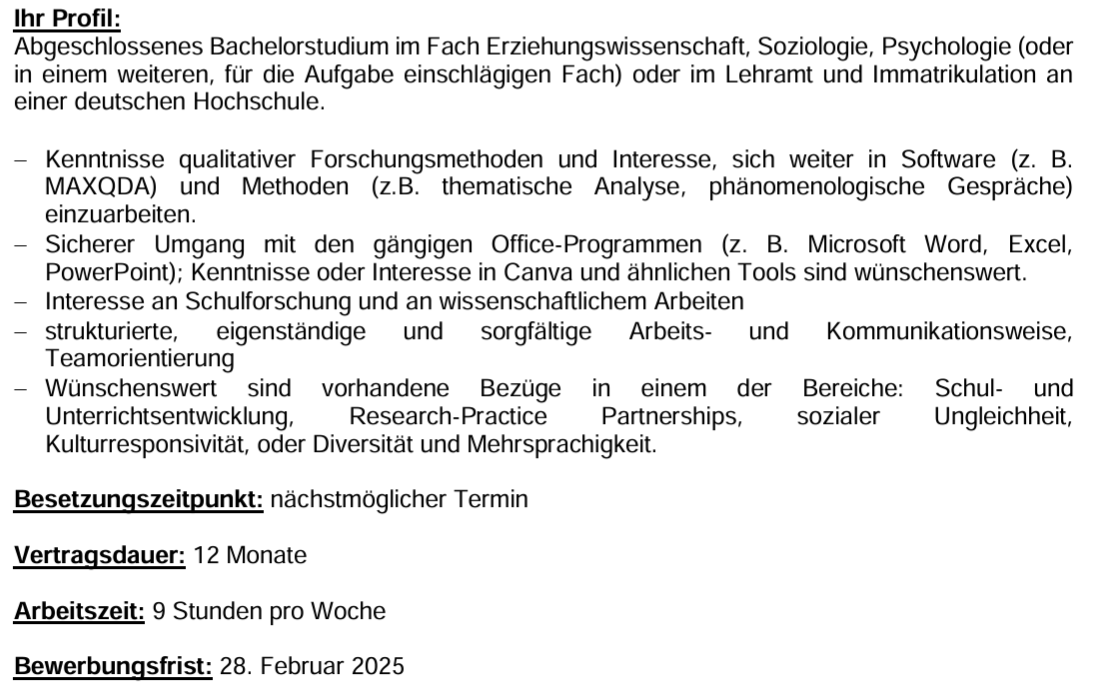 BiFo_UDE's tweet photo. Wir haben zwei WHK-Stellen ausgeschrieben - eine mit quantitativem und eine mit qualitativem Schwerpunkt. Frist läuft bis 28.02.! Mehr hier: https://t.co/8K03UxwK6k https://t.co/cMZNosfuAu